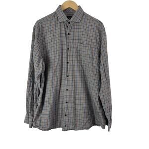 Johnnie-O Top Shelf Shirt Mens XL Gray Blue Button Up‎ Long Sleeve Casual Cotton
